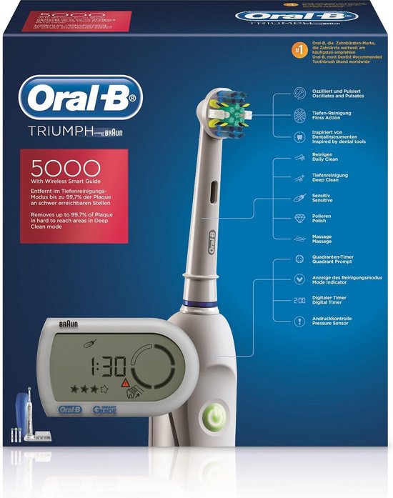 Oral-B Elektrische Tandenborstel Triumph 5000 SmartGuide | bol.com