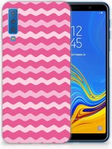 Geschikt voor Samsung Galaxy A7 (2018) Bumper Hoesje Waves Pink