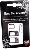 MW Nano en Micro Sim Adapter Set (3 in 1) Zwart