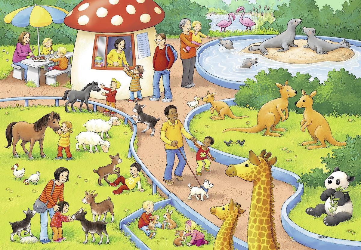 Ravensburger puzzel Een dag in de dierentuin - 2x24 stukjes - kinderpuzzel — afbeelding 5