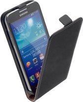 LELYCASE Flip Case Lederen Hoesje Samsung Galaxy Core Advance i8580 Zwart