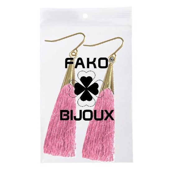 Fako Bijoux® - Oorbellen - Kwastjes - Cone - Roze | bol