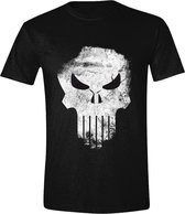 The Punisher - Distressed Skull Mannen T-Shirt - Zwart - M