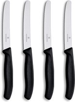 Victorinox Tafelmes 4 stuks zwart krom heft 11 cm