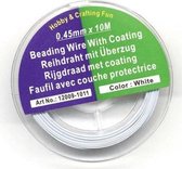 Rijgdraad met Coating - Wit - 0,45mm x 10meter. 2 ROLLETJES.