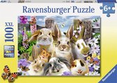 Ravensburger puzzel Knaagdieren selfie - Legpuzzel - 100XXL stukjes