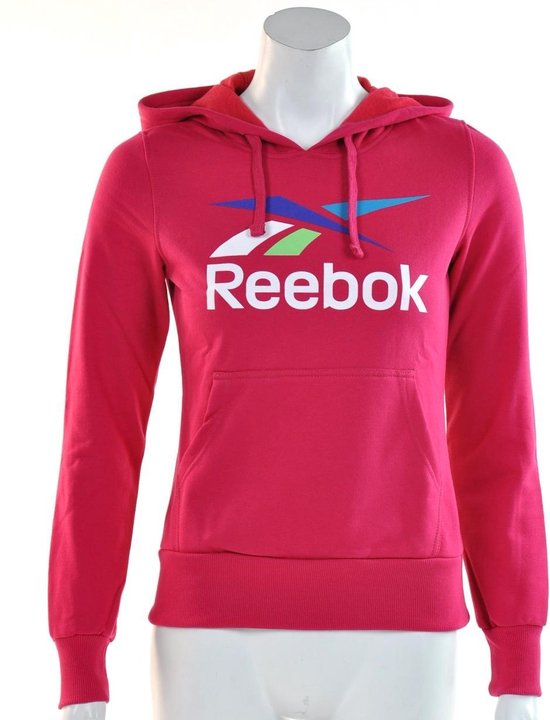 Reebok - Vector Logo Hood - Dames Trui - XS - DonkerRoze