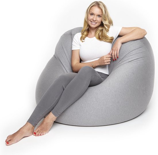 Lumaland - Zitzak Flexi Comfort - Beanbag - Verschillende maten - 155 x 100 cm - LARGE - Lichtgrijs