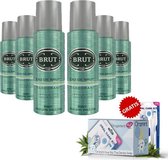 Brut Deodorant 200ml - 6 Pack - Voordeelverpakking + Oramint Oral Care Kit