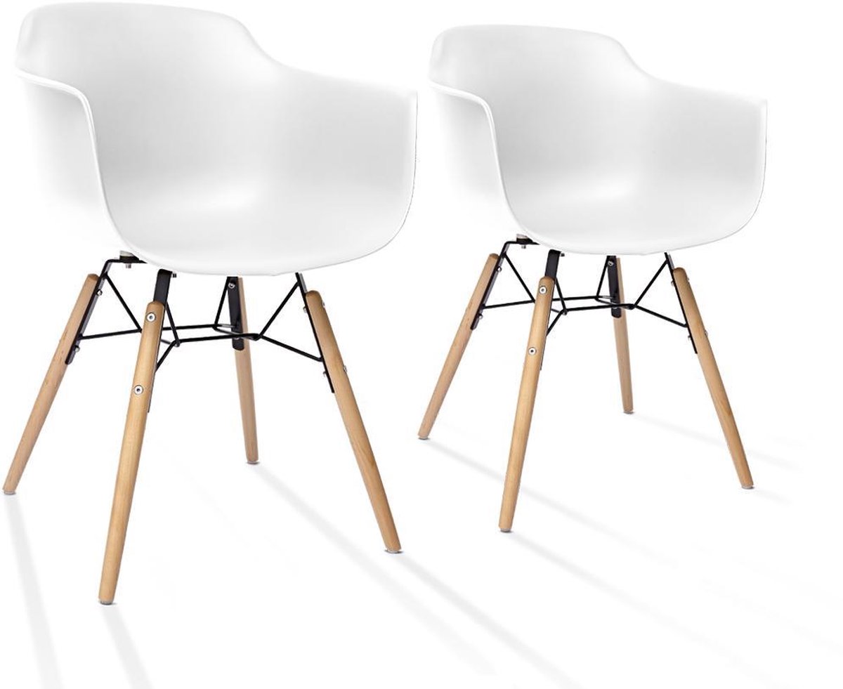 Flex kuipstoelen voor in de eetkamer - Limited Edition Living stoelen in  set van 2 - Wit | bol.com