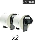2x Brother DK-11202 Compatible voor Brother 's range of QL printers, 62mm * 100mm