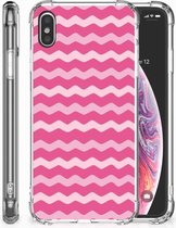 Geschikt voor iPhone Xs Max TPU-siliconen Hoesje Waves Pink