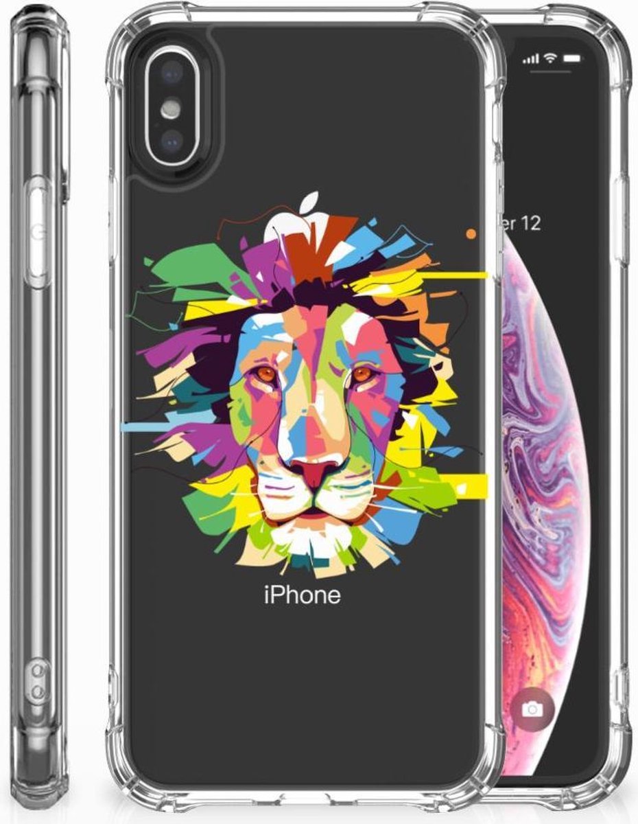 Apple iPhone Xs Max Stevig Bumper Hoesje Lion Color