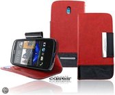 Flex-Line Rood Book Wallet Case Stand Hoesje HTC Desire 500