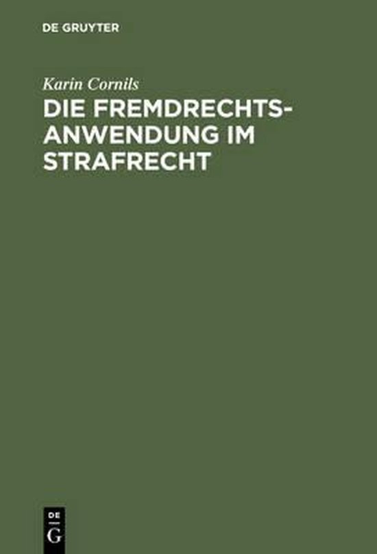 Die Fremdrechtsanwendung im Strafrecht - cover