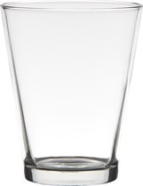 Hakbijl Glass Conner – Glazen bloempot – Transparant glas – h17 x d14 cm