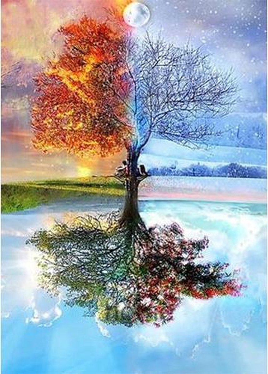 Livre Arbre De Vie Complète Rond Diamant Peinture 30x40CM