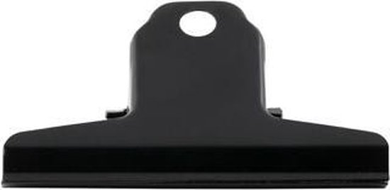LPC Papierklem Spring clip - zwart - 76 mm -10 stuks