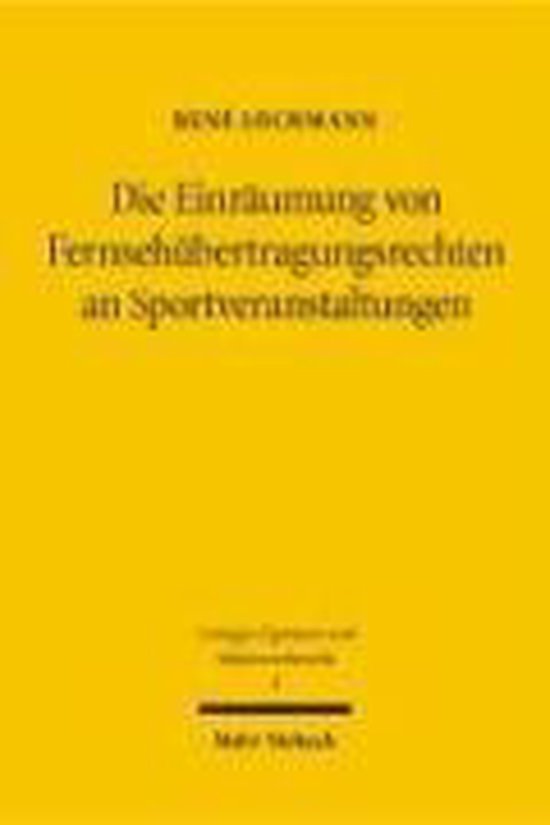 Die Einräumung von Fernsehübertragungsrechten an Sportvera ... - cover