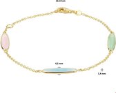 Huiscollectie Armband Goud Edelstenen 1,4 mm 16 - 19 cm