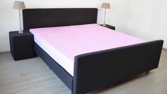 Snoozing - Katoen-satijn - Hoeslaken - Extra Hoog - Eenpersoons - 100x200 cm - Roze