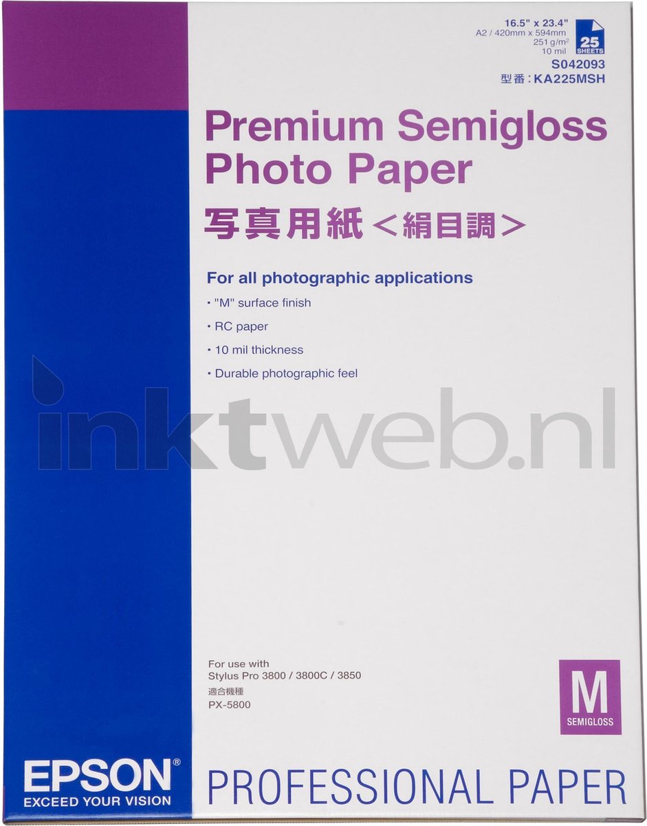 pakken fotopapier Premium Semigloss Paper, 250g/m, 25 Vel | bol.com