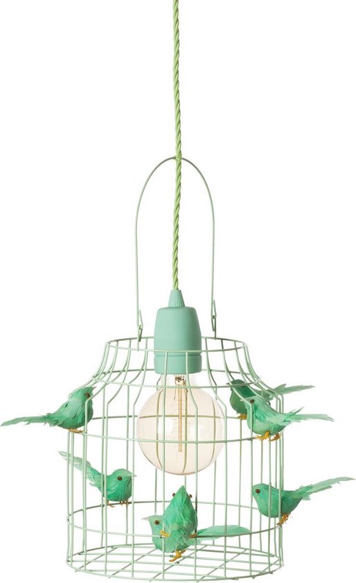 Babykamer hanglamp mintgroen| met vogeltjes nét echt | bol