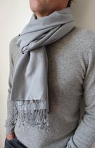 Sjaal 70 % kasjmier / 30 % zijde Silver Grey