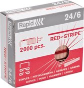 24x Rapid Nietjes 24/6, Red Stripe, verkoperd, doos a 2000 nietjes