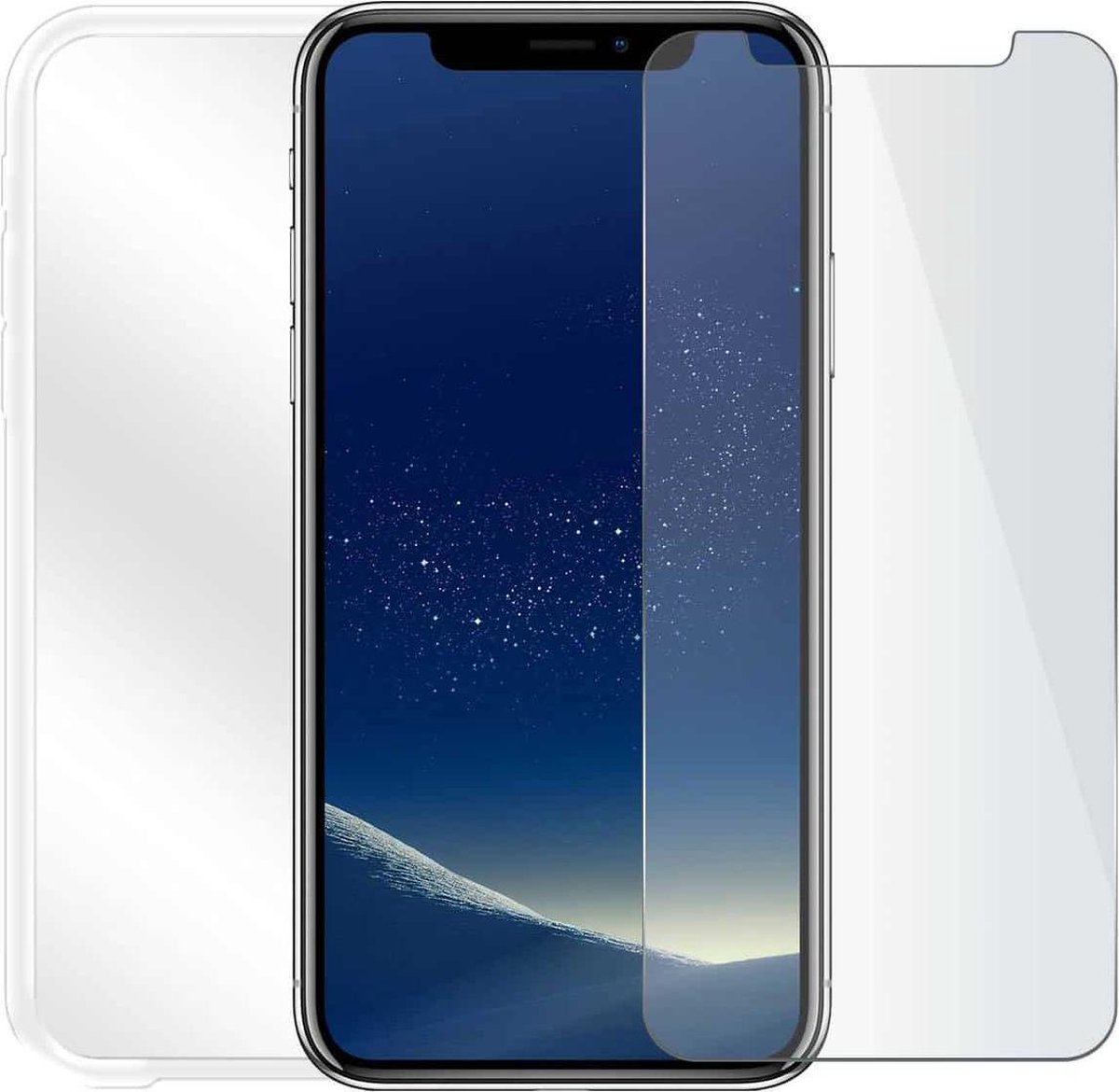 Apple iPhone Xs Max - Beschermingsset - Screenprotector met siliconen hoes