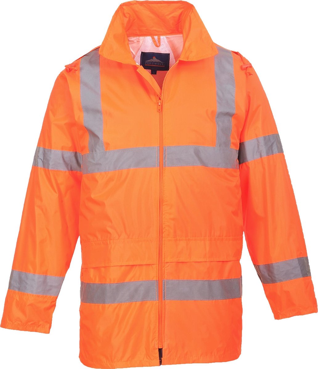 Regenjas Oranje Maat 2XL met reflecterende striping
