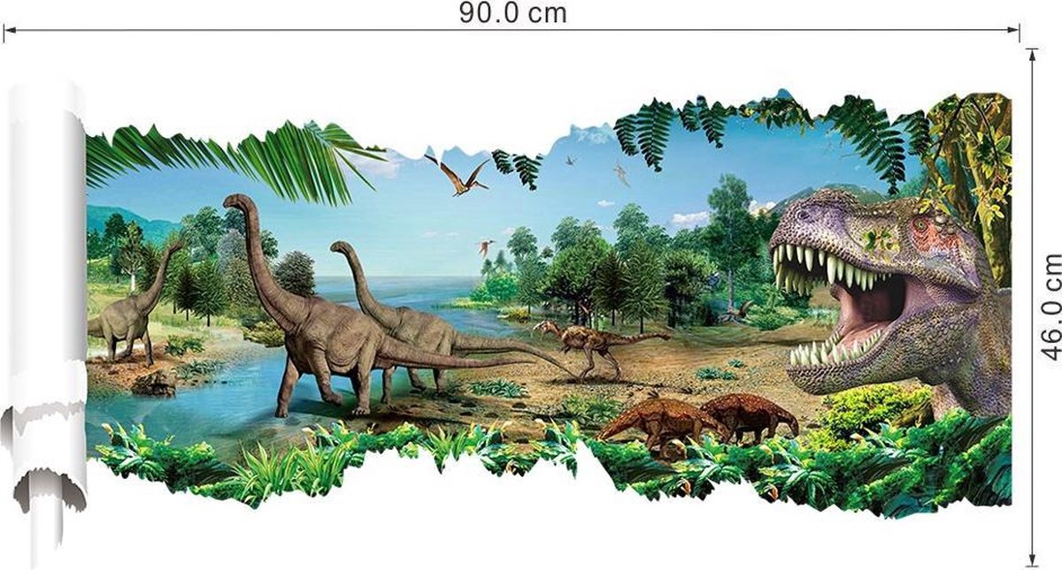 Vooruitgang uitvinden fluit Dinosaurus Muursticker - 90 x 46 cm - dinosaurussen - dino - kinderkamer |  bol.com