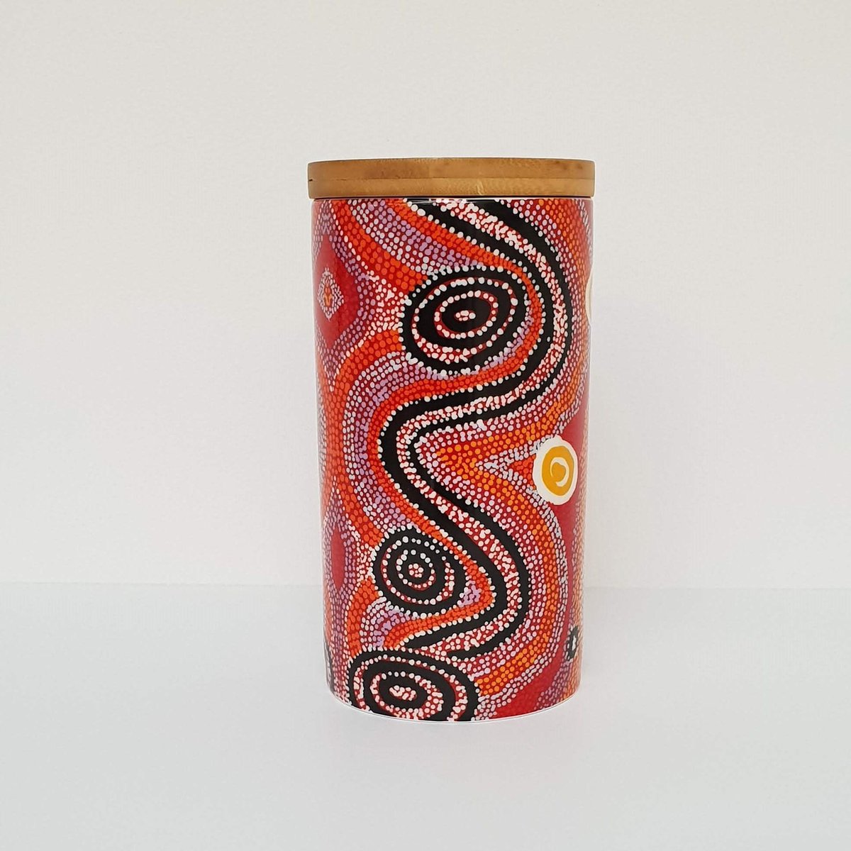 Designvoorraadbus met deksel - Otto Jungarrayi Sims - Aboriginal collectie