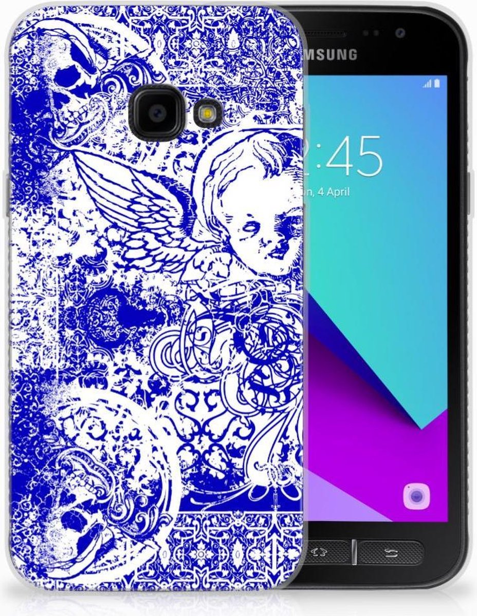 Silicone Back Case Samsung Galaxy Xcover 4 | Xcover 4s Angel Skull Blauw