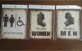 Setje van 3 blikken borden Toilet (set 36) - toiletbordjes- blik