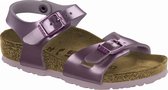 Birkenstock Rio Kids Sandalen Electric Metallic Lilac Narrow-fit | Paars | Imitatieleer | Maat 24