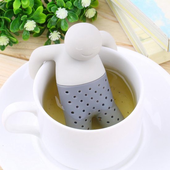 Hover bossen Faculteit Theezeefje Mr. Tea - Wit en grijs siliconen thee-ei voor losse thee |  bol.com