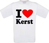 I love kerst T-Shirt maat XL wit