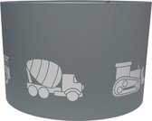 Hanglamp Roozje - Werkauto silhouette grijs wit - 30cm