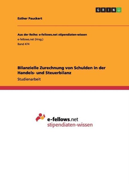 Bilanzielle Zurechnung von Schulden in der Handels- und Steu ... - cover
