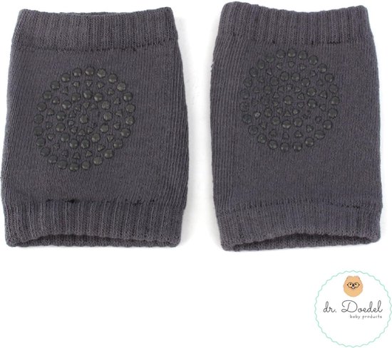 dr. Doedel Baby kniebeschermers - Knie beschermers voor het kruipen - Knie pads - lichtgrijs - 1 paar