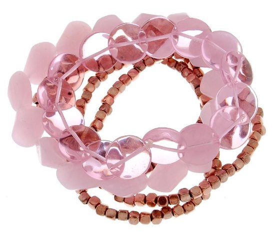 Setje van rosé en kleurige armbandjes | bol.com