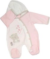 Pyjama met hoedje "klein beertje" roze - 3-6 maanden