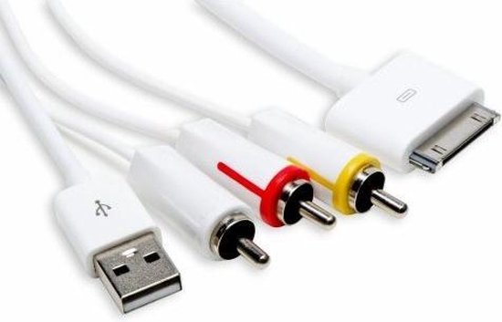AV Kabel Adapter Voor Iphone / iPad / iPod - 30 Pin RCA Audio Video TV Kabel  | bol.com