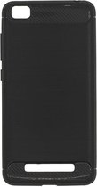 Shop4 - Xiaomi Redmi 4A Hoesje - Zachte Back Case Brushed Carbon Zwart