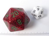 Chessex dobbelsteen, 34 mm 20-zijdig, Speckled Strawberry