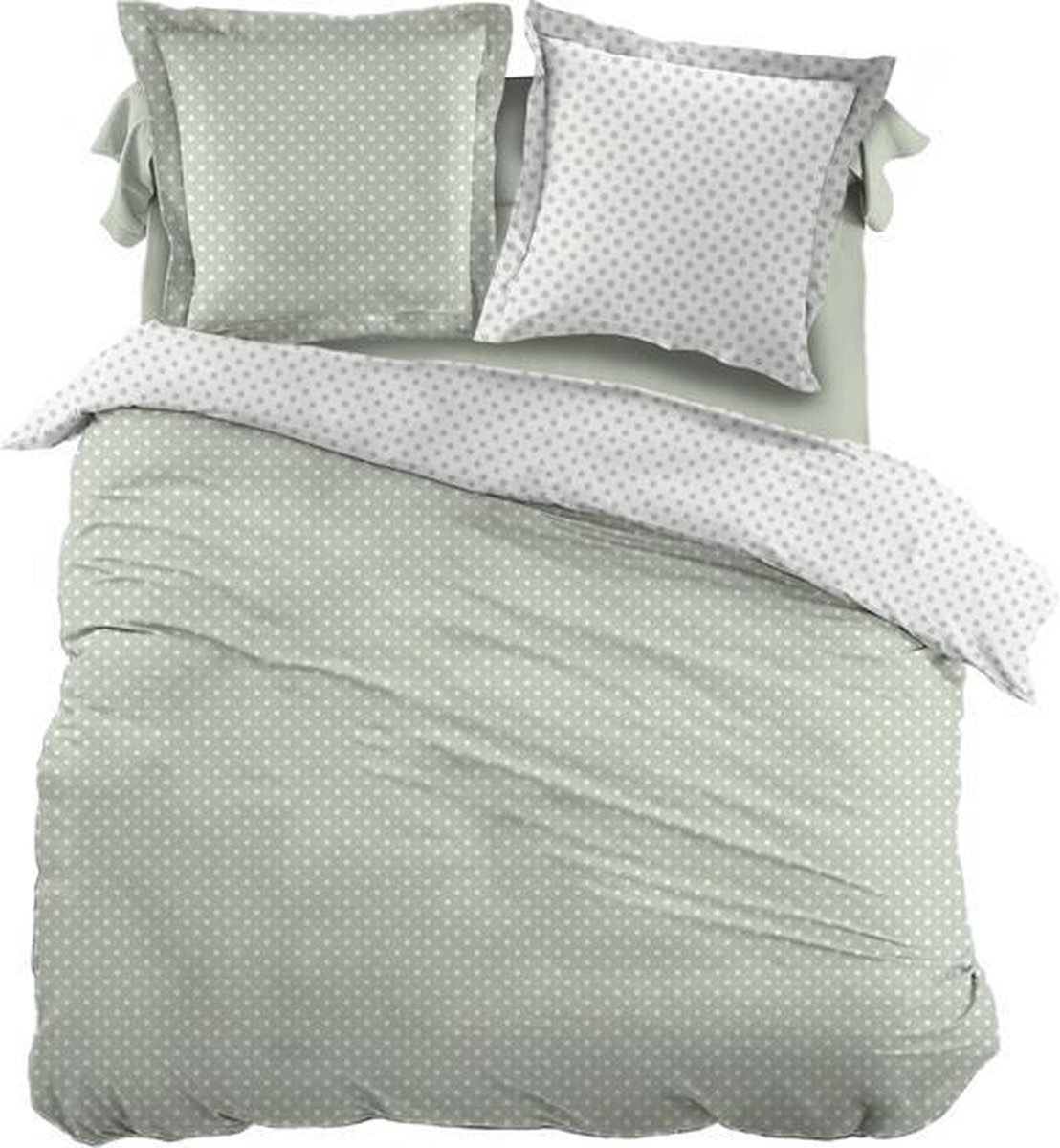 Snoozing Pierrot - Dekbedovertrek - Tweepersoons - 200x200/220 cm + 2 kussenslopen 60x70 cm - Green