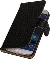 Sony Xperia Z3 Snake Slang Bookstyle Wallet Hoesje Zwart - Cover Case Hoes