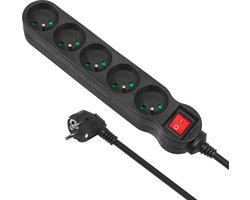 Stekkerdoos 5voudig 1,4 m met penaarde en kinderbeveiliging Maclean Energy MCE183 2300W