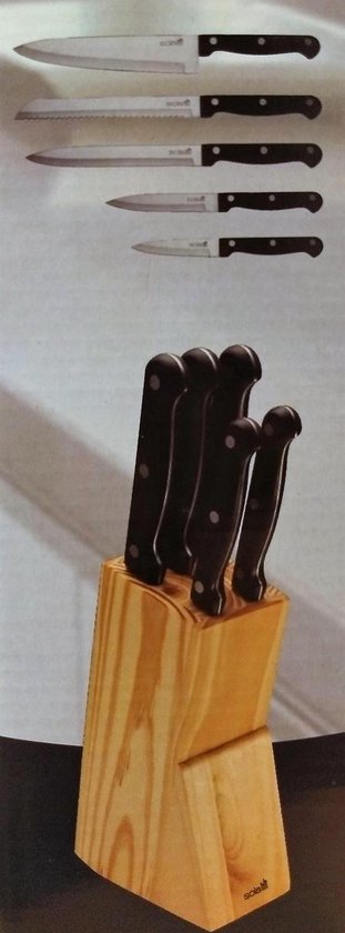 groentje hart Verzoekschrift Sola messenset - messenblok - mes blok - Mesblok - Knife block set - 5  stuks | bol.com